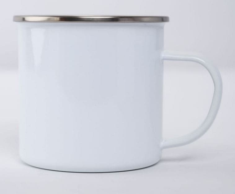 Big Enamel Mug Silver Ring