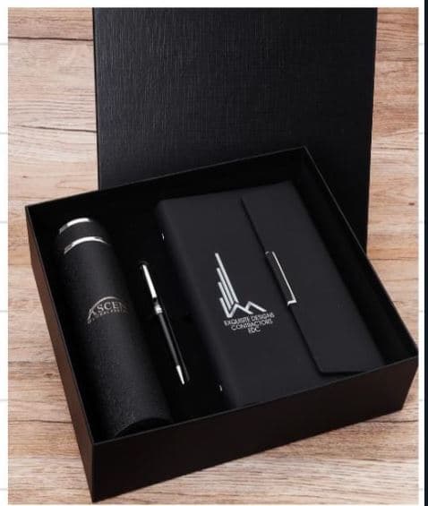 Gift Set with Flask, Pen & Notebook
