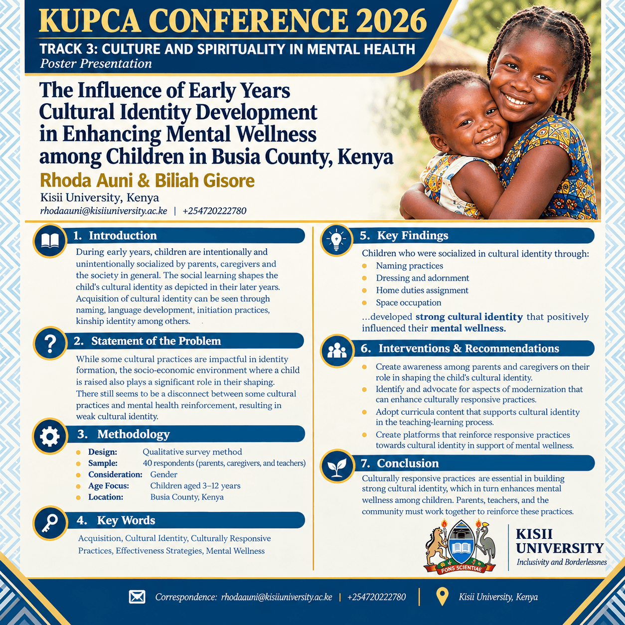 KUPCA Conference 2026 academic research poster designed and printed by Maogast Softworks in Nairobi